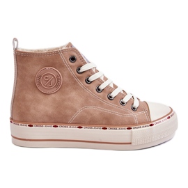 Kvinder High Cross Jeans KK2R4045C Beige Sneakers