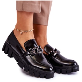 Sergio Leone Lakerede Loafers På Den Sorte Inger Platform