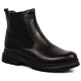 Sorte Dolce Pietro slip-on ankelstøvler i læder