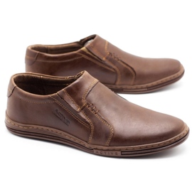 Polbut Herre moccasin sko lavet af læder 334 brun
