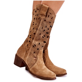 Lewski Shoes Gennembrudte ruskindsstøvler Lewski Sko 3170 Beige brun