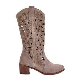 Lewski Shoes Gennembrudte ruskindsstøvler Lewski Sko 3170 Cappucino beige