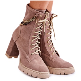 Lewski Shoes Ruskind Snørestøvler Lewski Sko 3244 / G Beige brun