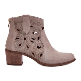 Lewski Shoes Openwork Ruskind Støvler Lewski Sko 3170/2 Cappucino beige