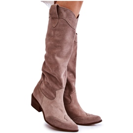 Lewski Shoes Højhælede damestøvler Lewski Sko 3235 Cappucino beige