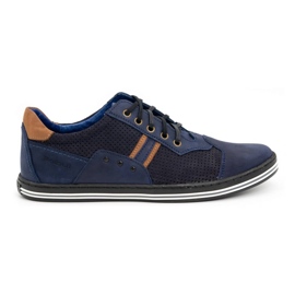 Polbut Herre fritidssko 1801P marineblå nubuck/kamel