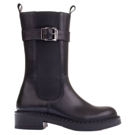 Marco Shoes Høje støvler med bred gummi sort