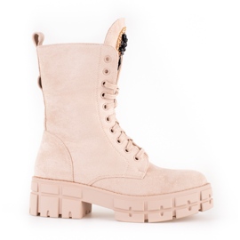 Dame ruskindstasker med Shelovet beige dekoration