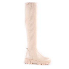 Kvinders musketerer med en fleksibel skaft Shelovet beige