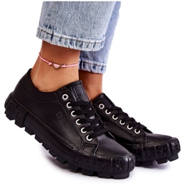 Moderigtige lædersneakers Big Star KK274143 Sort