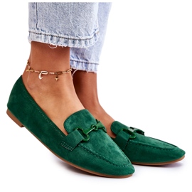 FB2 Ruskindsloafers med grøn Santi-dekoration