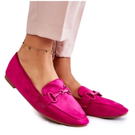 Ruskindsloafers med Fuchsia Santi-dekoration lyserød