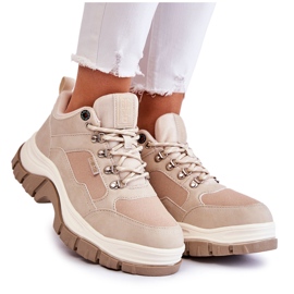 Trekkingsko til kvinder Trappers Memory Foam Big Star Beige KK274363