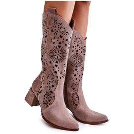Lewski Shoes Ruskind Openwork Støvler Lewski Sko 3171 Cappucino brun