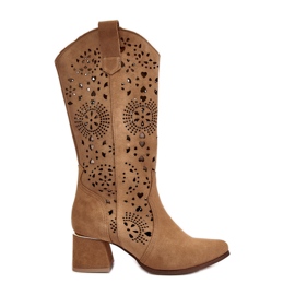 Lewski Shoes Ruskind Openwork Støvler Lewski Sko 3171 Beige brun