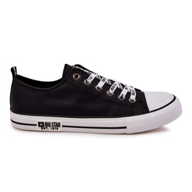 Herre lædersneakers Big Star KK174047 Sort