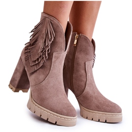Lewski Shoes Ruskind Platform Støvler Lewski Sko 3251 Cappucino brun