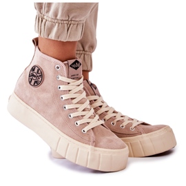 Lee Cooper LCJ-22-31-1434L Beige høje sneakers
