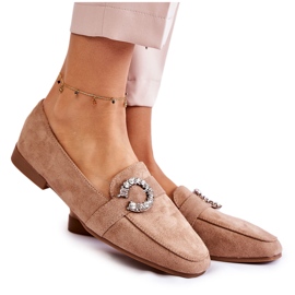 PS1 Klassiske Dark Beige Suede Loafers fra Halla