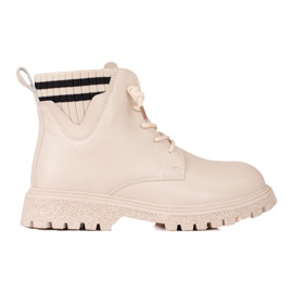 Beige Shelovet pigestøvler