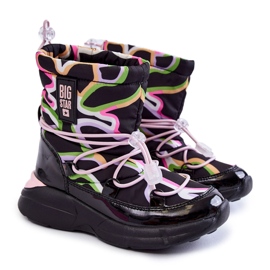 Snestøvler til børn W Print Big Star KK374099 Sort-Pink