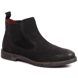 Sorte Bugatti-slip-on Chelsea-støvler til mænd KK153097