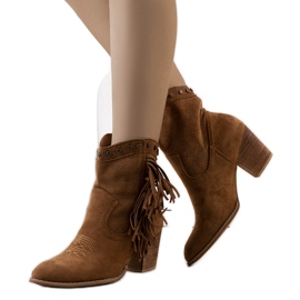 PA1 Brune cowboystøvler med frynser af Ophelia