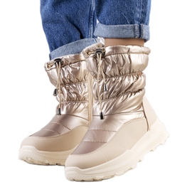 Gyldne snestøvler med Houle-manchetter beige
