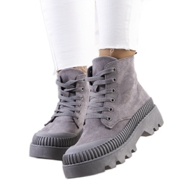 PA1 Grå Devost øko-ruskind sneakers