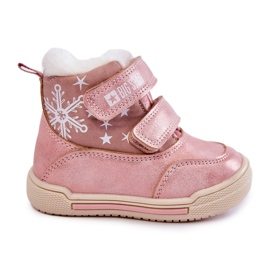 Varmestøvler til børn med velcro Big Star KK374188 Pink lyserød