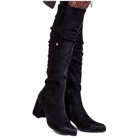 PL4 Suede Over The Knee Boots La.Fi 270065B-SU Sort