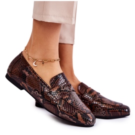 Læder Snake Loafers La.Fi 210023BR-XS Brun beige