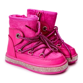 FR1 Snestøvler til børn med Cubic Zirconia Wellma Fuchsia lyserød