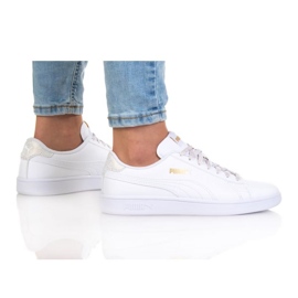 Puma Smash V2 Metallics Jr 386197 01 hvid