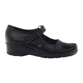 Pumps on wedges naturlæder Angello 371 sort