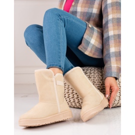 Dame ruskind beige snestøvler Big Star KK274617