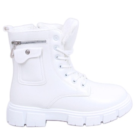 BM Flade snørestøvler Bravery White hvid
