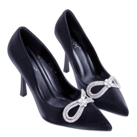 Elegante hæle med Sugar Black sten sort