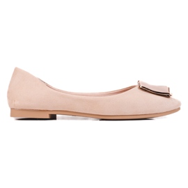 Beige ruskindsballerinaer