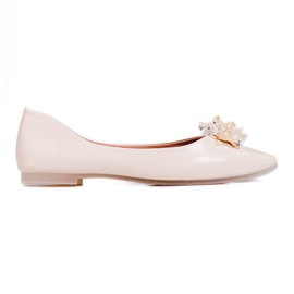 Dameballerinaer med shelovet krystaller beige