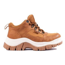 Damesneakers Big Star KK274362 på en tyk sål beige