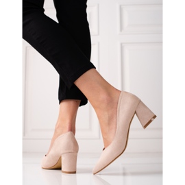 Højhælede pumps til kvinder beige