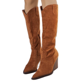 Ezer brune polstrede cowboystøvler