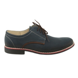 Moskała Mænds lædersko 761 Navy Blue Moskła blå