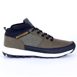 Lædersneakers til mænd khaki Trax Bustagrip grøn