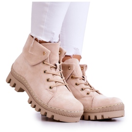 S.Barski Ruskind Trapper ankelstøvler, lys beige