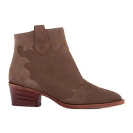 Marco Shoes Naturlige støvletter i ruskind uden isolering beige grøn
