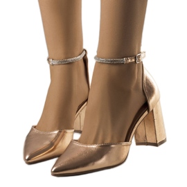 BM Leighton champagnepumper med cubic zirconia gylden