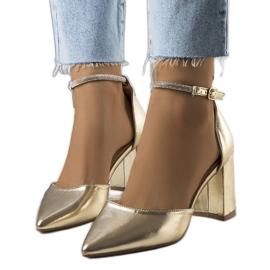 Guld pumps med Leighton cubic zirconia gylden