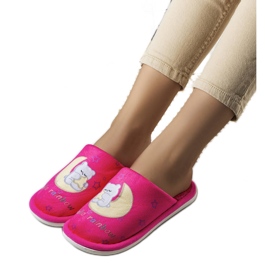 Rainbow moon neon pink bløde hjemmesko lyserød